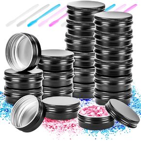 MotBach 16Pack 2oz Tin Jars, 60ml Metal Tin cans, 2Ounce Aluminum tin can jar Containers with Screw Lid for Lotion Bars, Balms, Spices, Salve, Beard Balm, Toiletries, Creams, Samples, Makeup Cosmetic
