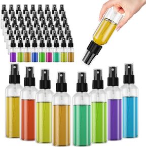 100Pack 2oz Spray Bottles Small, 60ml Travel Spray Bottle Black Fine Mist Sprayer, Empty Refillable Containers Portable Cosmetic Bulk Plastic Spray Bottles for Plants, Cleaning, Misting & Skin Care