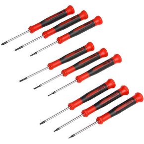EFFICERE 9-Piece Precision Screwdriver Set | Phillips #0, #00, #000 | Flat 1.5mm, 2.0mm, 2.5mm | Torx T5, T6, T7 | Durable Chrome Vanadium Steel Shaft, Magnetic Tip, Ergonomic Grip, and Swivel End Cap