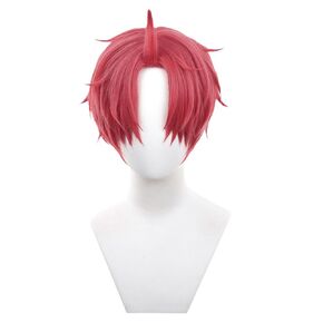 Anime Cosplay Wig Red Hair Wig Short Straight Wig Bob Hair Wig with Bang Cosplay Costume Wigs Halloween Party Wig (Red)
