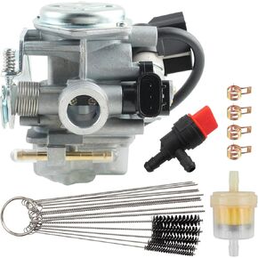 16100-GEZ-673 Carburetor Compatible with Honda Ruckus NPS50 2003-2019 ‎Carb with Gas Fuel Shutoff Valve, Fuel Filter, Fuel Line Clamps, Cleaner Tool Kit