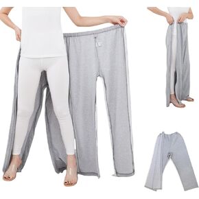 Patient Care Trousers,Incontinence Open Crotch Pants,Surgery Recovery Zipper Pants,Post Surgery Tearaway Pants,Bed Bound Person Pants,Suitable for Disabled,Fracture,Leg Therapy Patients