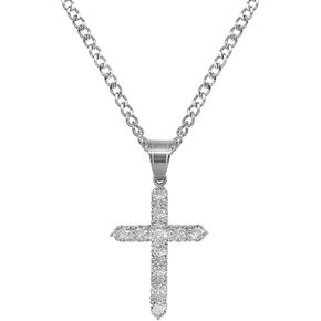 Sonateomber Holy Cross Pendant Necklace for Men Women - Catholic Christian Chunky Stainless Steel Hypoallergenic Chain Thanksgiving Christmas Family Jewelry Gift