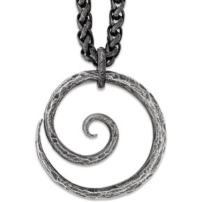 HAQUIL Viking Spiral Necklace, Iron Amulet Pendant, Wheat Chain, Jewelry for Men and Women