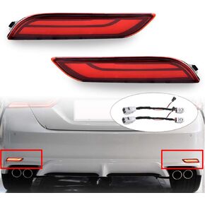 PGONE 3D Optic Red Lens Full LED Bumper Reflector Lights Tail Brake Rear Fog and Sequential Turn Signal Lamps for 2018 2019 Toyota Camry