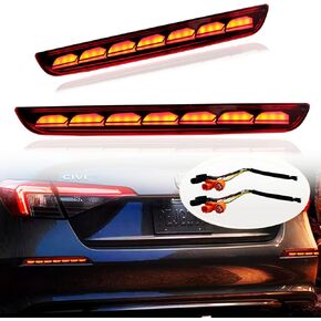Smoked LED Rear Reflectors Fog Brake Tail Light Lamps Turn Signal Light Plug and play Compatible with Honda CIVIC 11th 2021 2022 2023 LX EX Touring Sport Sedan Accessories