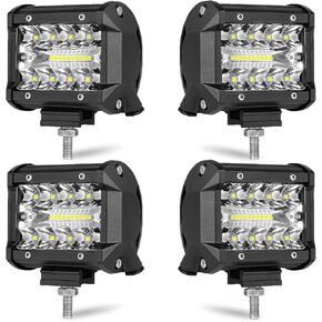 LED Pods: MUVKQC 4inch 60W LED Work Lights 12000LM Triple Row Pod Lights Cube Lights Off-Road Driving Lights Spot Lights for Trucks ATV Tractor Trailer Pickup Golf Cart Mower (20PC)