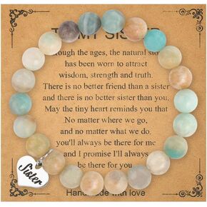 Mothers Day Gifts for Friend Sister Aunt Nana Grandma Mom Birthday Gifts for Mom Natural Stone Bead Bracelets for Women Female