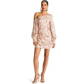 فستان كيمورا النسائي من HALSTON باللون الجيود الترتر in Kuwait