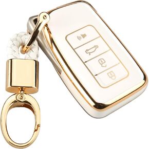 UTFT-17 For LEXUS Key fob Cover,Soft TPU Full Protection Cover,gold Keychains,for LEXUS RX Is ES GS LS NX RS GX LX RC LC Smart Key White in Kuwait