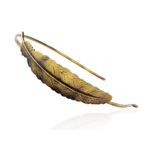 Alilang Women Vintage Inspired Bohemian Bronze Metal Tone Single Carved Bird Feather Head Band, 1Piece