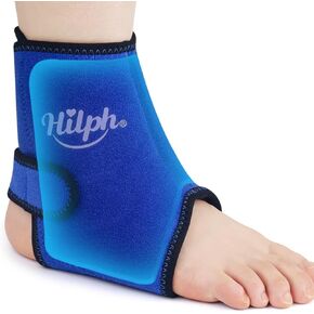 Hilph Ankle Ice Pack Wrap for Kids Women, Reusable Ankle Brace with Hot Cold Therapy Gel Pack for Sprained Ankle, Ankle Swelling, Fractured Ankle, Broken Ankle, Bruises