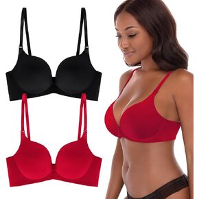 2 Pack Wirefree Bra - Wirefree Super Soft No Wire Push Up Bra