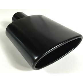 Exhaust Tip 2.50" Inlet 6.00 X 2.25" Outlet 9.00" Long Rolled Oval Angle High Temperature Black Stainless Tip WOA6002509-250-BK-SS Wesdon Exhaust Tip