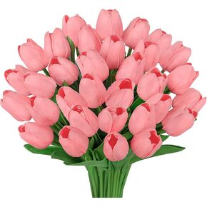 30 Pcs Multicolor Tulips Artificial Flowers for Decoration, Real Touch PU Fake Tulips Flowers Arrangement Faux Artificial Plants Indoor for Home Decor Wedding Valentine's Day Spring Easter Decorations