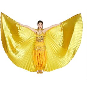 MUNAFIE Belly Dance Isis Wings with Sticks Halloween Carnival Performance Dance Costume Angel Wings(Open on The Back)