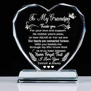YWHL Gifts for Grandma with Colorful LED Base, Meaningful Heart Crystal Grandma Birthday Gifts, Great Gifts Ideas for Grandma on Mothers Day Christmas Valentine from Grandkids