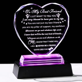 YWHL Granddaughter Gifts from Grandma Grandpa Birthday Gifts for Granddaughter Crystal Keepsake with Colorful Base Meaningful Gifts for Granddaughter from Nana on Christmas Wedding Graduation