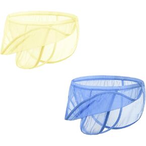 Mens Sexy Thong Low Rise See Through Underwear Mesh G-String Bikini Bulge Enhancing Ball Pouch