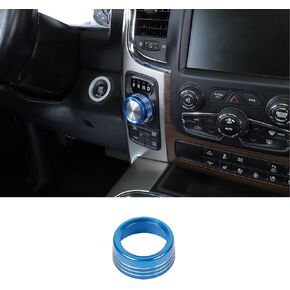 Hoolcar Blue Gear Shift Knob Cover Aluminum Alloy Sticker Trim for 2013-2017 Dodge Ram (Not Fit Rebel Modle)