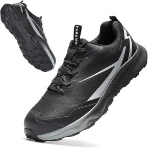 Composite Toe Shoes for Men Not Steel Toe Shoes Safety Shoes for Men Composite Toe Comfortable Non Slip Work Shoes for Men Breathable Mens Composite Toe Work Shoes Black