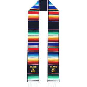Genuine Serape 100% Authentic Mexican Graduation Sash Class of 2025, Hispanic Serape Stole, Class of 2025 Graduation Serape Sash Scarf
