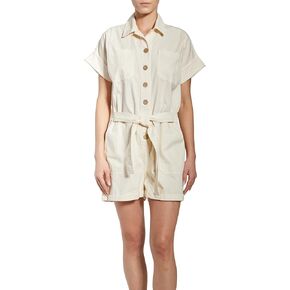 O A T NEW YORK womens Luxury Clothing Womens Cargo Rompers With Front Button and Chest PocketsRompers