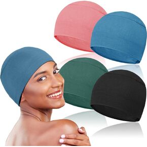 4 Pieces Soft Chemo Headwear for Women, Lightweight Hair Cap for Sleep Chemo Caps Sleeping Cap for Chemo Hair Loss