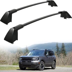 AUXMART Roof Rack Cross Bars Fit for Ford Bronco Sport First Edition 2021 & Outer-Banks 2022 & Badlands Off-Road Version 2021-2022 Aluminum Cross Bars 165lbs Luggage Roof Crossbars with Side Rails