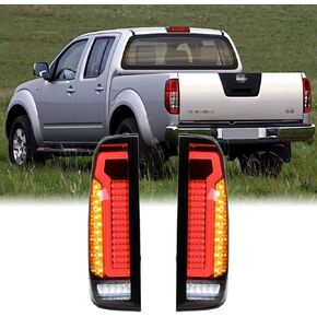 LED Tail Light Assembly Compatible with Nissan Frontier D40 2005-2021 Rear Brake Lamp Taillight w/Dynamic Sequential Turn Signal Smoke Lens