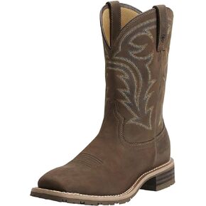 BMVY9 Mens Hybrid Rancher Waterproof Western Boot Oily Distressed Brown 15