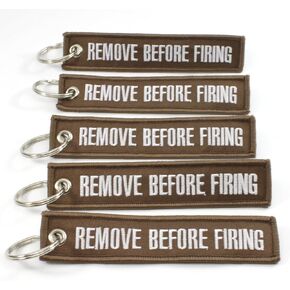 Rotary13B1 Remove Before Firing Keychain - Brown/White - 5pcs