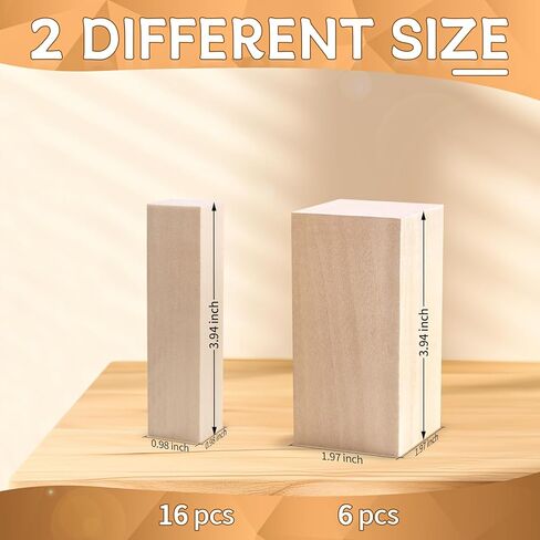 10PCS Basswood Carving Block, VIBRATITE Whittling Wood Carving Kit, Unfinished Bass Wood Block for Beginners Carving DIY Wood Carving Crafts (6"x2"x2", 2"x2"x2") in Kuwait