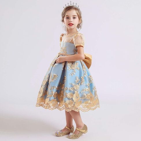 TTYAOVO Flower Girl Dress Princess Birthday Party Wedding Gown in Kuwait