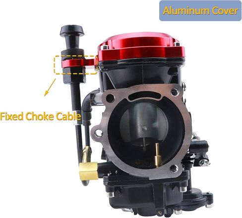 CV40 Carburetor with Choke Cable, for Harley Davidson Sportster XL XLH 883 1200 Softail Touring Dyna Road King Carb 27421-99 (Golden Cover) in Kuwait