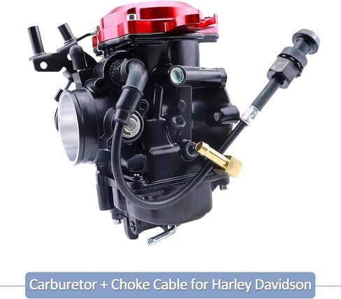 CV40 Carburetor with Choke Cable, for Harley Davidson Sportster XL XLH 883 1200 Softail Touring Dyna Road King Carb 27421-99 (Golden Cover) in Kuwait