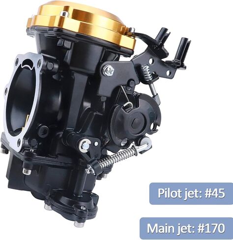 CV40 Carburetor with Choke Cable, for Harley Davidson Sportster XL XLH 883 1200 Softail Touring Dyna Road King Carb 27421-99 (Golden Cover) in Kuwait