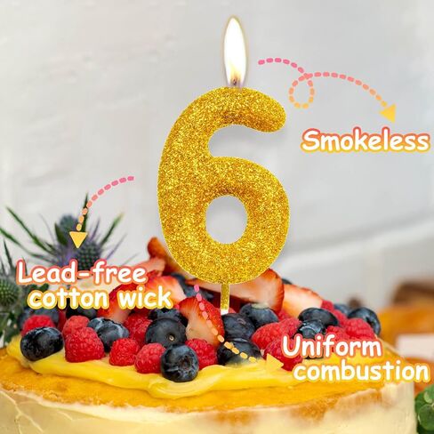 4th Glitter Birthday Candles, Purple Pink Birthday Number Candle for Cake Topper Decorations for Girls Birthday Party Wedding Anniversary Celebration Supplies in Saudi Arabia