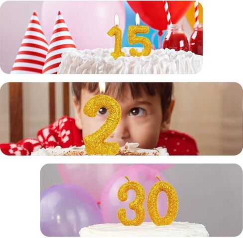 4th Glitter Birthday Candles, Purple Pink Birthday Number Candle for Cake Topper Decorations for Girls Birthday Party Wedding Anniversary Celebration Supplies in Saudi Arabia