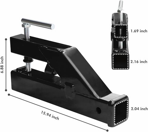 Clamp On Trailer Hitch Receiver 2 Inch Ball Mount Adapter for Tractor Bucket Fits All 2" Hook Inserts in Saudi Arabia