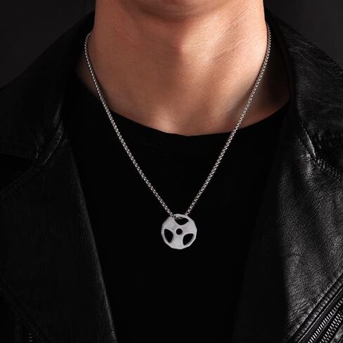 قلادة الدمبل للياقة البدنية وصالة الألعاب الرياضية، لوحة الأثقال قلادة من الفولاذ المقاوم للصدأ in Kuwait