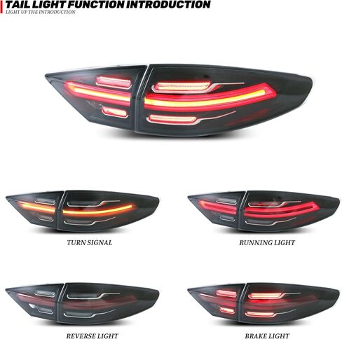 New Accessory Compatible with Ford Fusion 2013-2016 Full LED Tail Lights with Sequential Turn Signal Dynamic Animation Rear Lamps Assembly in Saudi Arabia