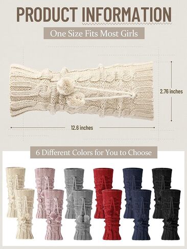JaGely 6 Pairs Kawaii Leg Warmers Y2K Harajuku Leg Warmers for Girls Women Japanese Leg Warmers Cute Knitted Lolita Costume in Kuwait