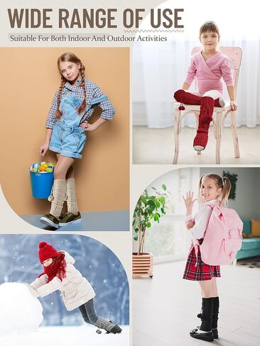 JaGely 6 Pairs Kawaii Leg Warmers Y2K Harajuku Leg Warmers for Girls Women Japanese Leg Warmers Cute Knitted Lolita Costume in Kuwait