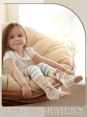 JaGely 6 Pairs Kawaii Leg Warmers Y2K Harajuku Leg Warmers for Girls Women Japanese Leg Warmers Cute Knitted Lolita Costume in Kuwait