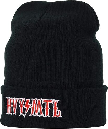Beanie with Embroidery Heavy Metal Warm Winter Beanie hat Beanie Strechable Cuffed Beanie Cap Unisex in Saudi Arabia