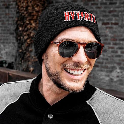 Beanie with Embroidery Heavy Metal Warm Winter Beanie hat Beanie Strechable Cuffed Beanie Cap Unisex in Saudi Arabia