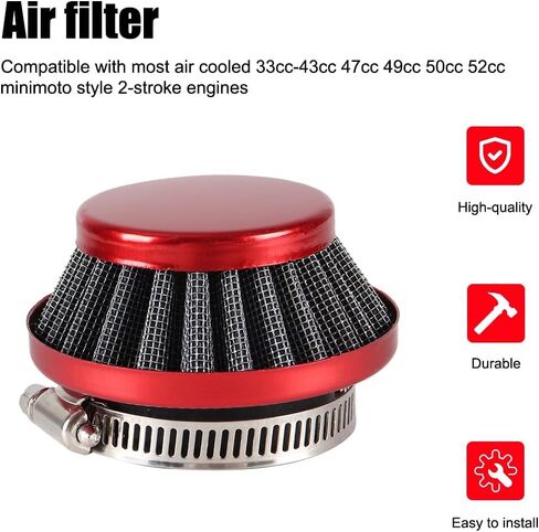 أجزاء مجموعة أدوات خنق فلتر الهواء 44 مم لشوطتين 23cc 33cc 43cc 47cc 49cc 50cc MOTOVOX MVS Mini Pocket Kids Dirt Bike ATV Go Kart Big Foot Goped Blad Stand Up EVO تعمل بالغاز Moby XS 33 سكوتر أحمر in Kuwait