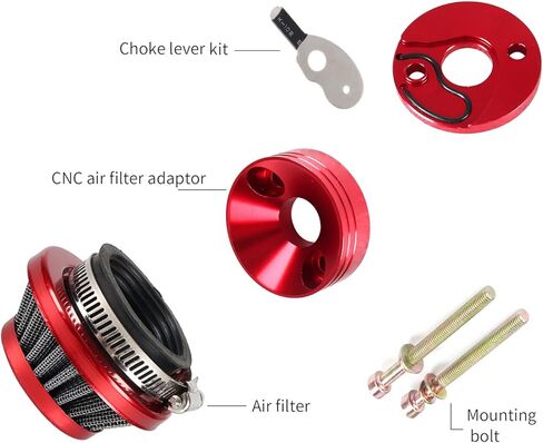 أجزاء مجموعة أدوات خنق فلتر الهواء 44 مم لشوطتين 23cc 33cc 43cc 47cc 49cc 50cc MOTOVOX MVS Mini Pocket Kids Dirt Bike ATV Go Kart Big Foot Goped Blad Stand Up EVO تعمل بالغاز Moby XS 33 سكوتر أحمر in Kuwait
