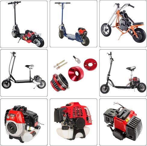 أجزاء مجموعة أدوات خنق فلتر الهواء 44 مم لشوطتين 23cc 33cc 43cc 47cc 49cc 50cc MOTOVOX MVS Mini Pocket Kids Dirt Bike ATV Go Kart Big Foot Goped Blad Stand Up EVO تعمل بالغاز Moby XS 33 سكوتر أحمر in Kuwait